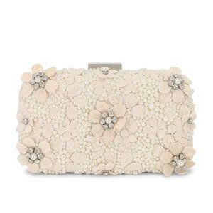 Olga Berg Beth Encrusted Pod Style Clutch